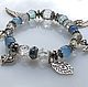 B2 Bracelet with blue agate, quartz and aquamarine, Bead bracelet, Mytishchi,  Фото №1