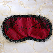 Аксессуары handmade. Livemaster - original item A gift for a girl on March 8 - a burgundy sleep mask with lace. Handmade.