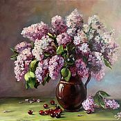 Картины и панно handmade. Livemaster - original item Pictures: Lilacs and cherries. Oil. Original.. Handmade.