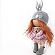 Текстильная интерьерная кукла Зайка. Тыквоголовка. Konfetki.dolls (Konfetkidolls). Ярмарка Мастеров.  Фото №4