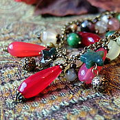 Украшения handmade. Livemaster - original item Necklace-a mix of natural stones "Lingonberry". Handmade.