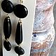 Order 'Elegant pair' with black agate. unica-helen-designs. Livemaster. . Stud earrings Фото №3