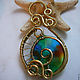 Pendant brass with stained glass inserts 