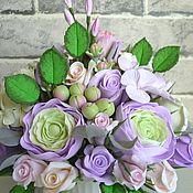 Цветы и флористика handmade. Livemaster - original item Mini bouquet in pastel colors. Flowers from polymer clay. Handmade.