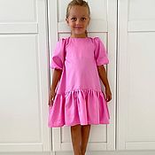 Платье "Розовые пионы", короткий рукав
