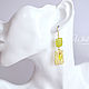 Earrings with chalcedony parrotum, yellow chalcedony, gilt. Earrings. White Book. My Livemaster. Фото №5