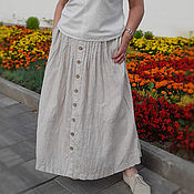 Одежда handmade. Livemaster - original item Long linen skirt for city walks Miroslav 2. Handmade.