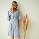 Order Elegant Blue wool dress, woolen office dress with a slit. mozaika-rus. Livemaster. . Dresses Фото №3