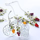 Earrings 'Flower mood' necklace, bracelet, Bead bracelet, Moscow,  Фото №1