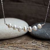 Украшения handmade. Livemaster - original item Silver mini necklace with pearls 