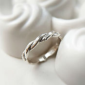 Парные обручальные кольца с камнями, мужское и женское серебро (Об4)