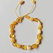 Украшения handmade. Livemaster - original item Summer bracelet made of natural amber sunny and white amber No. №4. Handmade.