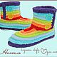 Shoes, knitted shoes, handmade shoes, shoes for children, boots, knitted boots, house Slippers, boots for home, home boots, shoes custom made, Dental, rainbow, plush boots
