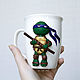 Donatello. Decor on a circle of polymer clay teenage mutant ninja turtles, Mugs and cups, Krasnodar,  Фото №1