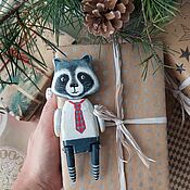 Сувениры и подарки handmade. Livemaster - original item Christmas decorations: raccoon. Toy wooden. Handmade.