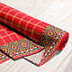 Fabric coupon cage red Ryazan motifs, Fabric, Sergiev Posad,  Фото №1