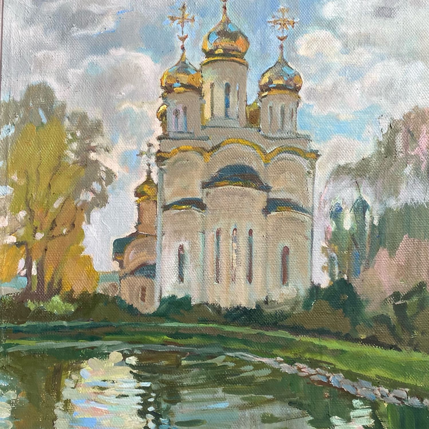 Картина маслом Православный храм на холсте в интернет-магазине Ярмарка ...