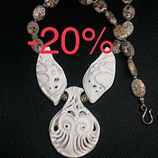 Украшения handmade. Livemaster - original item Sea angel necklace. Handmade porcelain, shell, 925 sterling silver. Handmade.