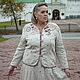 Acolchado de lino acolchado con bordado a mano, Outerwear Jackets, Sergiev Posad,  Фото №1