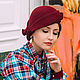 Велюровая шляпа "Кокетка вишня", Шляпы, Москва,  Фото №1