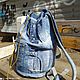Light Blue denim backpack. Backpacks. bRucksack. My Livemaster. Фото №4