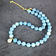 Beads natural stone aquamarine with gold pendant. Beads2. naturalkavni. Online shopping on My Livemaster.  Фото №2