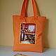 Orange Bag lightweight tote with Forest Girl decor. Tote Bag. mechty-o-lete. My Livemaster. Фото №6
