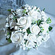 Bouquet of white roses. Flowers from polymer clay. Bouquets. Olga-art-flower. My Livemaster. Фото №5