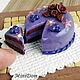 Blueberry cake in a doll's house Dollhouse miniature Food for dolls. Doll houses. MiniDom (Irina). My Livemaster. Фото №5