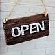 Табличка, вывеска "OPEN-CLOSED" -белый - коричневый W0473. Картины. TREENITY_Студия Ольги Генераловой. Ярмарка Мастеров.  Фото №4
