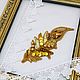 La pluma de oro bordada broche de Pluma Calor de las aves'. Brooches. Beaded jewelry by Mariya Klishina. Ярмарка Мастеров.  Фото №4