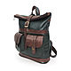 Order  Women's Leather Backpack Brown Green Esmi Mod. R. 32-132-1. Natalia Kalinovskaya. Livemaster. . Backpacks Фото №3