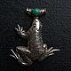 Silver Pendent - the Frog with turquoise, Money magnet, Moscow,  Фото №1