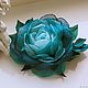 FABRIC FLOWERS. Chiffon rose ' Turquoise'. Brooches. fioridellavita. Online shopping on My Livemaster.  Фото №2