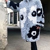 Меланжевый свитер-жилет ручной работы Монпасье