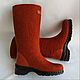 Order Boots felted Terracotta h 30. Zhanna. Livemaster. . High Boots Фото №3