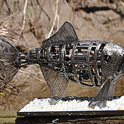 Скульптуры:  Рыба в стиле стимпанк