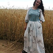Одежда handmade. Livemaster - original item Women`s long white linen dress 