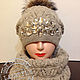 Комплект шапка+шарф из серии "Crystal" C-8, , Москва,  Фото №1
