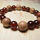 Bracelet with garnet and wooden beads. Bead bracelet. Beautiful gifts for the good people (Alura-lights). My Livemaster. Фото №4