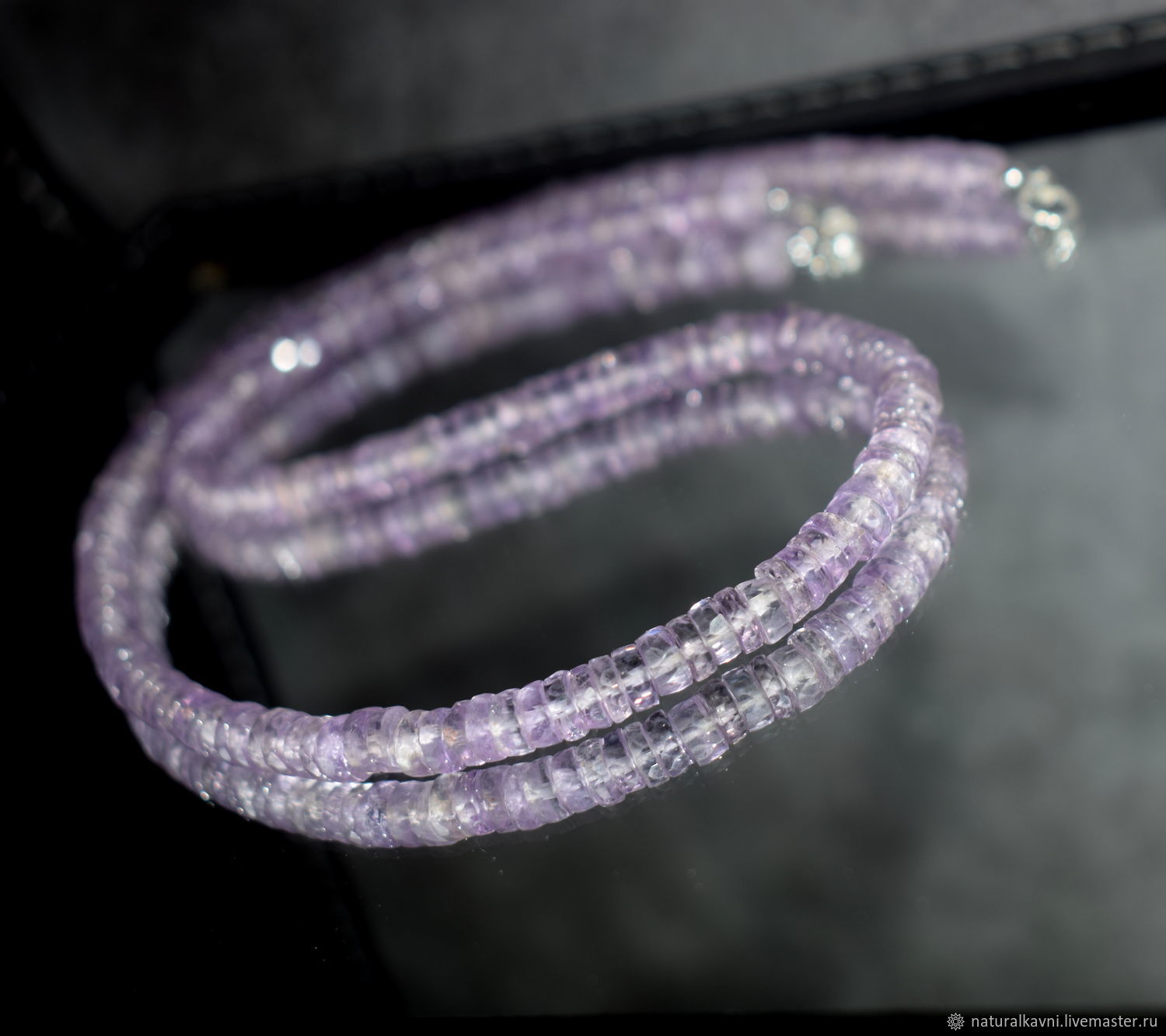 Silver 925pr. Lavender Amethyst Natural Beads, Necklace, Moscow,  Фото №1