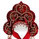 Russian fashion kokoshnik Red and gold traditional headdress, Costumes3, Moscow,  Фото №1