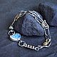 Браслет-сердце с аквамарином. Браслет-цепочка. ЖуЖа_jewelry. Ярмарка Мастеров.  Фото №5
