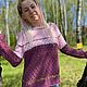 Свитер вязаный розовый с пайетками из хлопка. Свитеры. Наталья 'Всё связано'. Интернет-магазин Ярмарка Мастеров.  Фото №2