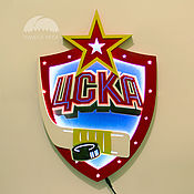 Картины и панно handmade. Livemaster - original item Light panel of CSKA (hockey). Handmade.