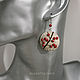 Earrings made of polymer clay with red berries and branches. Earrings. AleksPolymer. My Livemaster. Фото №4