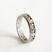 Свадебный салон handmade. Livemaster - original item Ring with stones and curls silver (Ob22). Handmade.