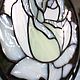 Витраж Тиффани: Белая роза. Витражи. Интерьерные создания Натальи Бенгальской. Ярмарка Мастеров.  Фото №6