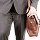 Men's leather briefcase 'Oxford' brown. Men\'s bag. Russian leather Guild. My Livemaster. Фото №6