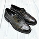 Brogues made of genuine crocodile leather and calfskin!, Brogues, St. Petersburg,  Фото №1